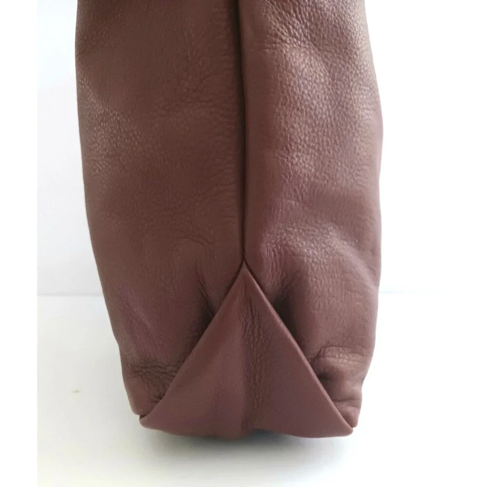VC Vince Camuto Corin Lg Hobo Bag Bordeaux Brown Leather Snake Print Top Strap